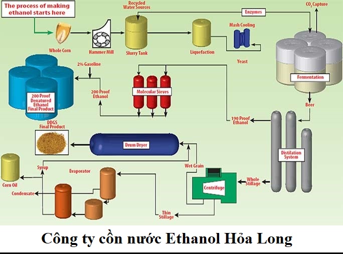 Quy trình Sản xuất Cồn Thực Phẩm | Công ty Cồn nước Hỏa Long Alcohol